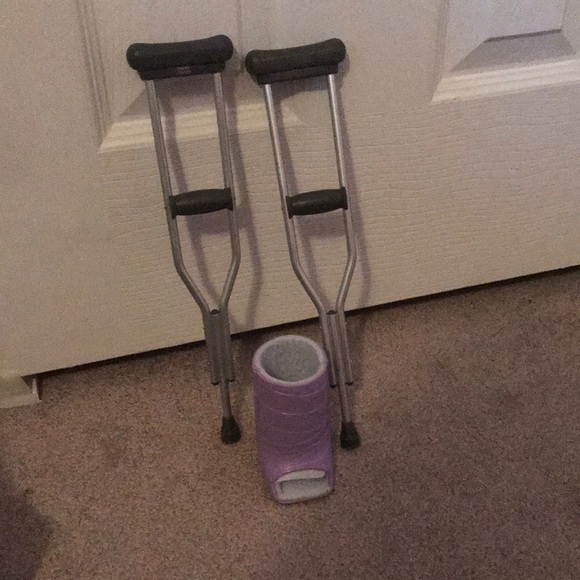 Other - Doll Crutches with a purple boot